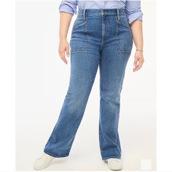 NEW J. Crew High Waisted Bootcut Utility Jean All Day Stretch 25 PETITE - Picture 3 of 9
